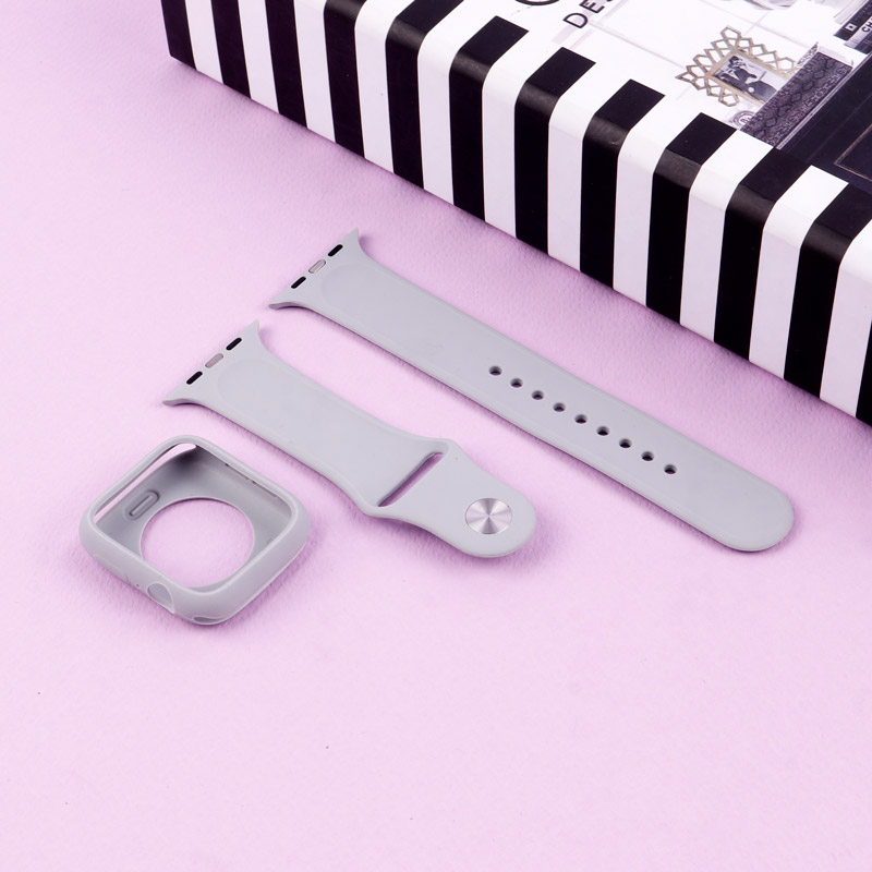 بند اپل واچ سیلیکونی + کاور صفحه 44mm