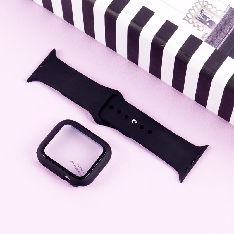 بند اپل واچ سیلیکونی + محافظ صفحه 44mm