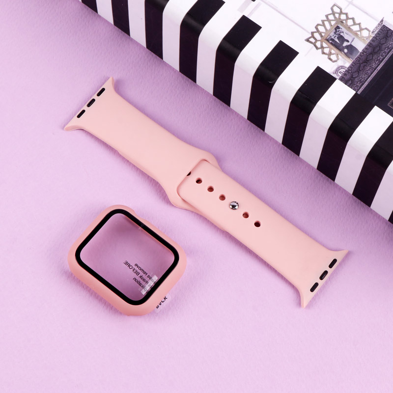 بند اپل واچ سیلیکونی + محافظ صفحه 44mm