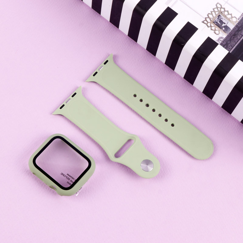بند اپل واچ سیلیکونی + محافظ صفحه 44mm
