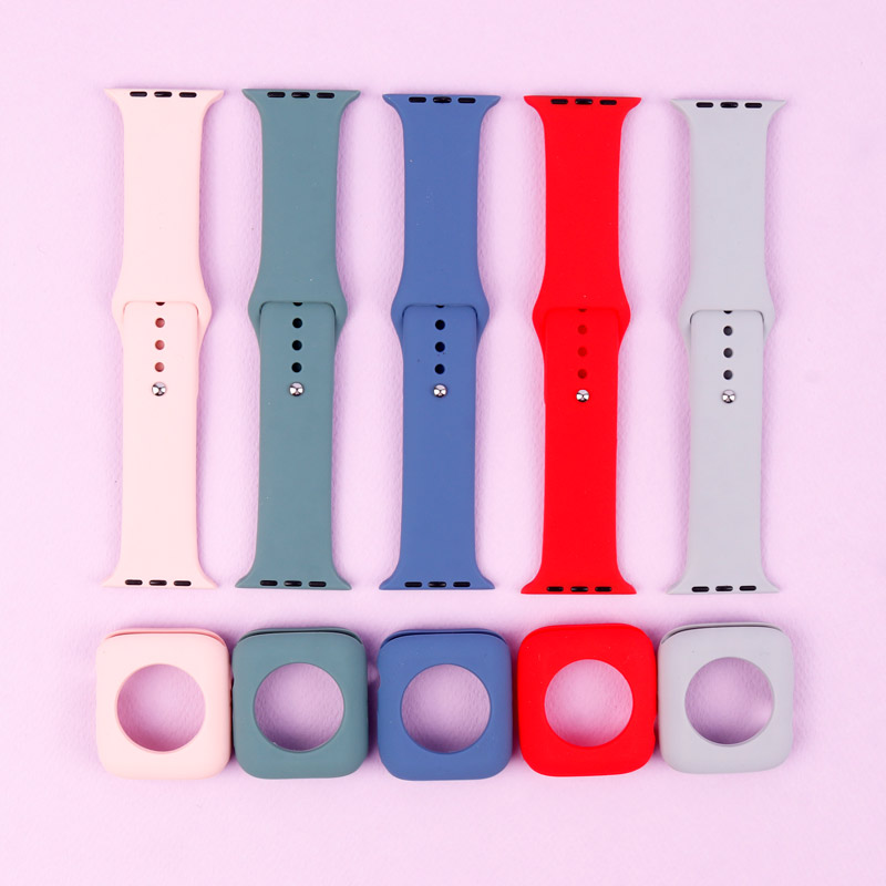 بند اپل واچ سیلیکونی + کاور صفحه 44mm