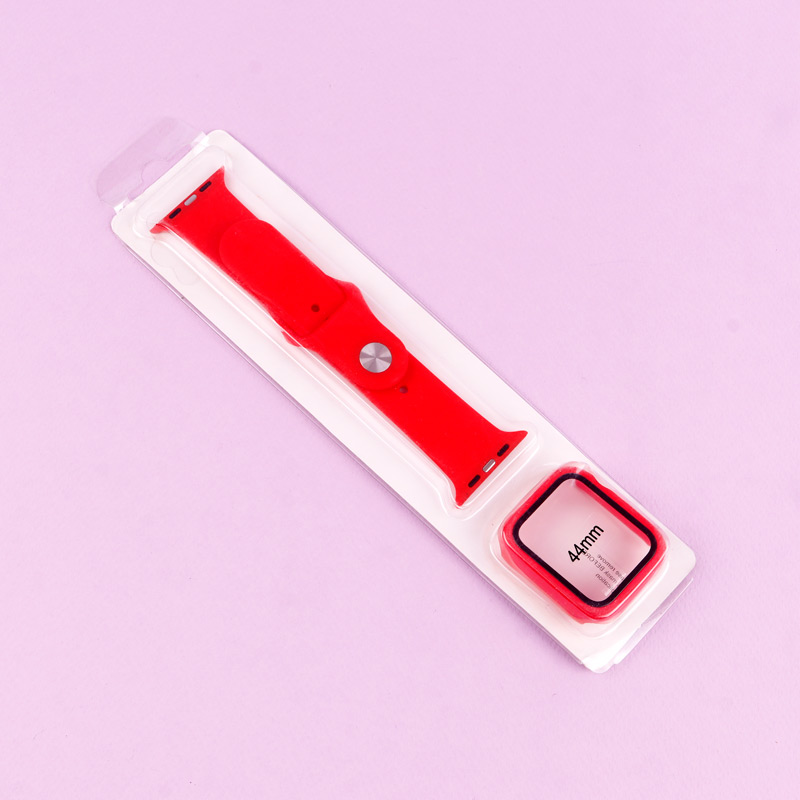 بند اپل واچ سیلیکونی + محافظ صفحه 44mm