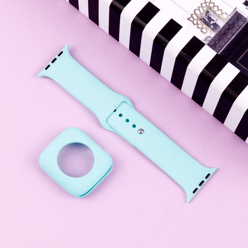 بند اپل واچ سیلیکونی + کاور صفحه 44mm