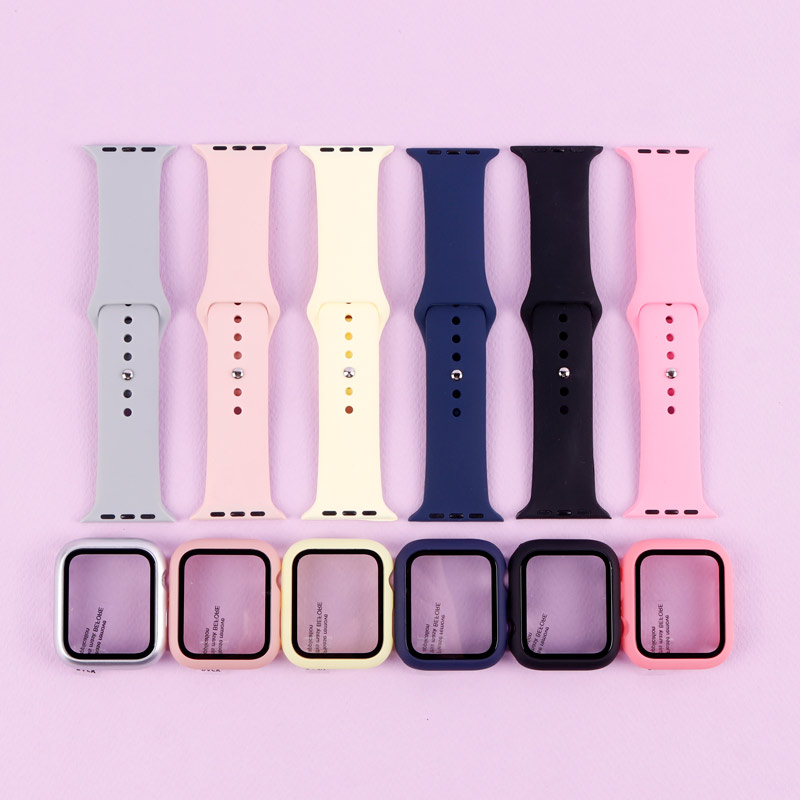 بند اپل واچ سیلیکونی + محافظ صفحه 44mm