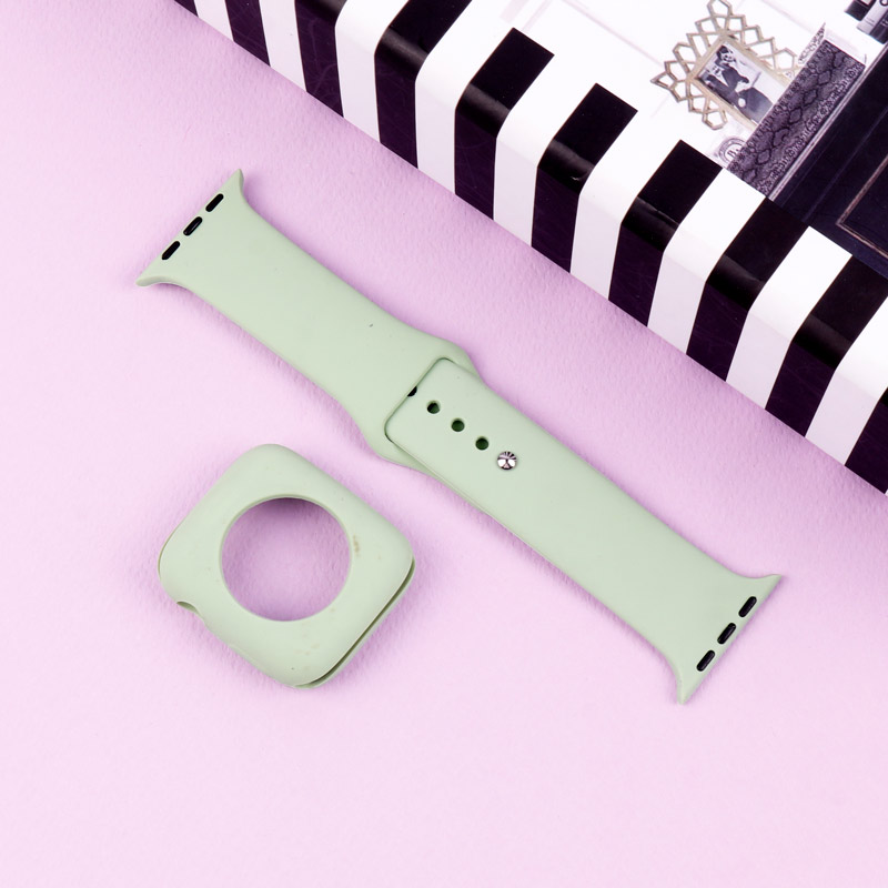 بند اپل واچ سیلیکونی + کاور صفحه 44mm