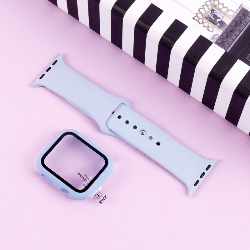 بند اپل واچ سیلیکونی + محافظ صفحه 44mm