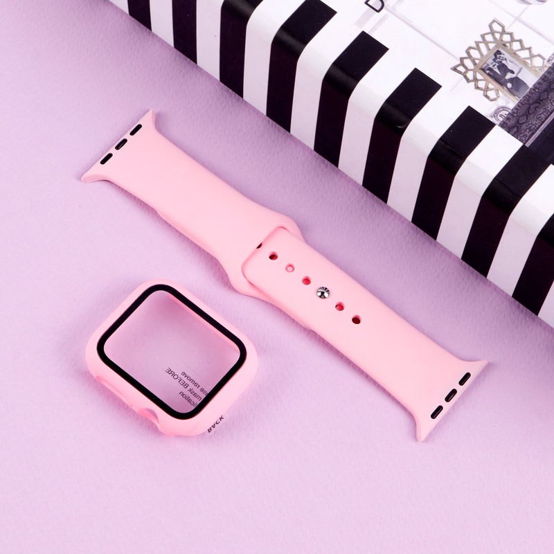 بند اپل واچ سیلیکونی + محافظ صفحه 44mm