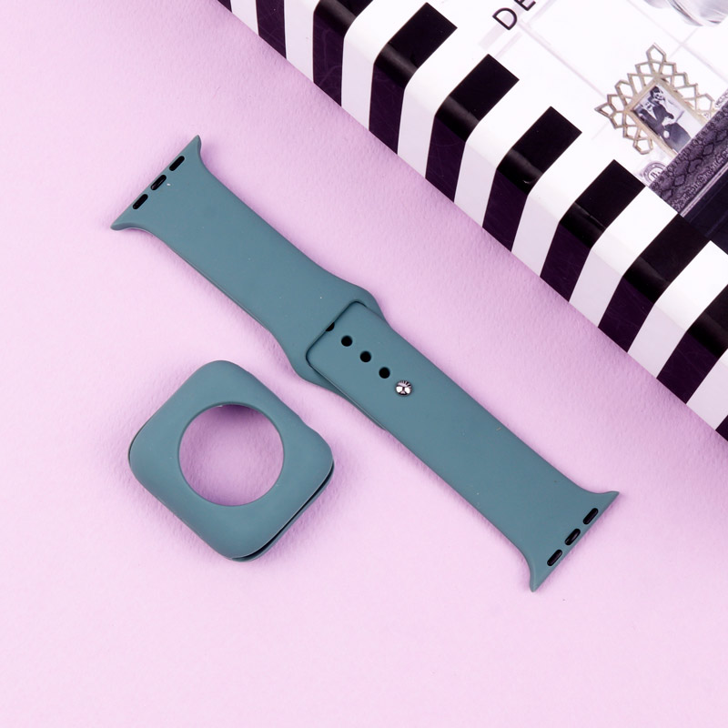بند اپل واچ سیلیکونی + کاور صفحه 44mm