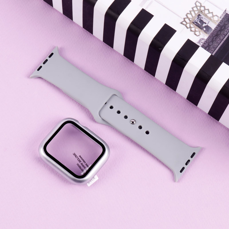 بند اپل واچ سیلیکونی + محافظ صفحه 44mm