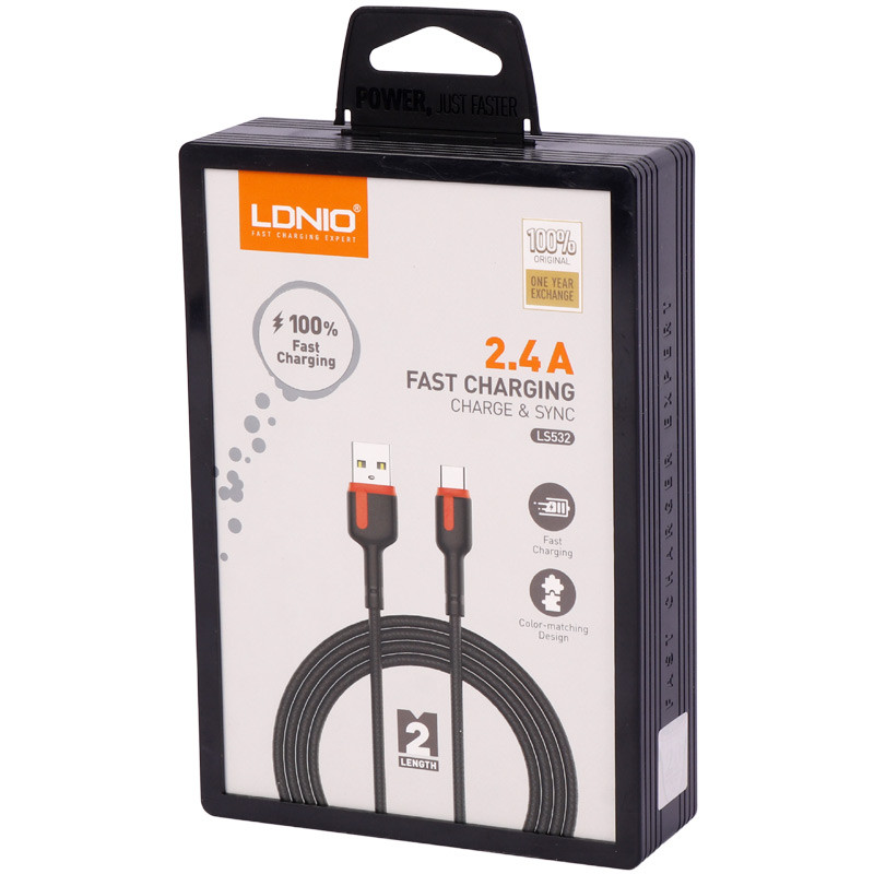 کابل تایپ سی فست شارژ Ldnio LS532 2.4A 2m