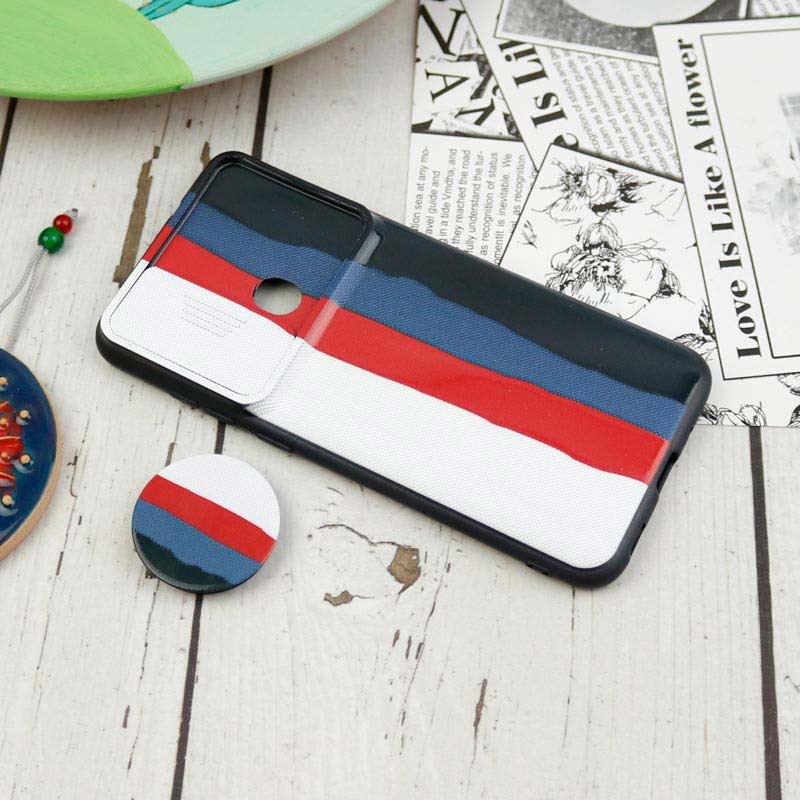 قاب طرحدار محافظ لنزدار کشویی + پاپ سوکت Samsung Galaxy A11 سری D
