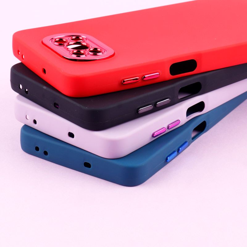 قاب طرح سیلیکونی محافظ لنزدار براق Xiaomi Poco X3
