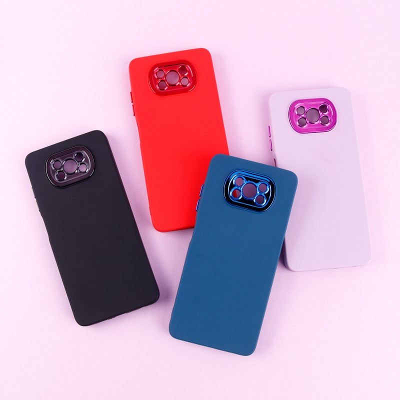 قاب طرح سیلیکونی محافظ لنزدار براق Xiaomi Poco X3