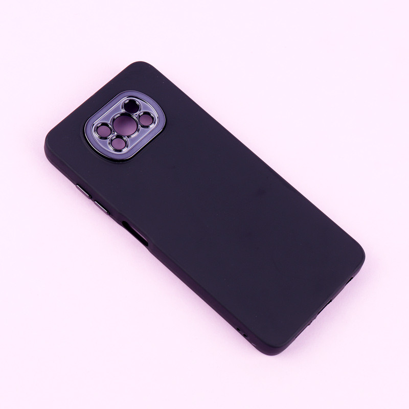 قاب طرح سیلیکونی محافظ لنزدار براق Xiaomi Poco X3