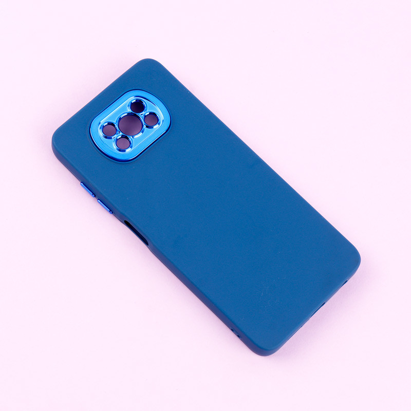 قاب طرح سیلیکونی محافظ لنزدار براق Xiaomi Poco X3