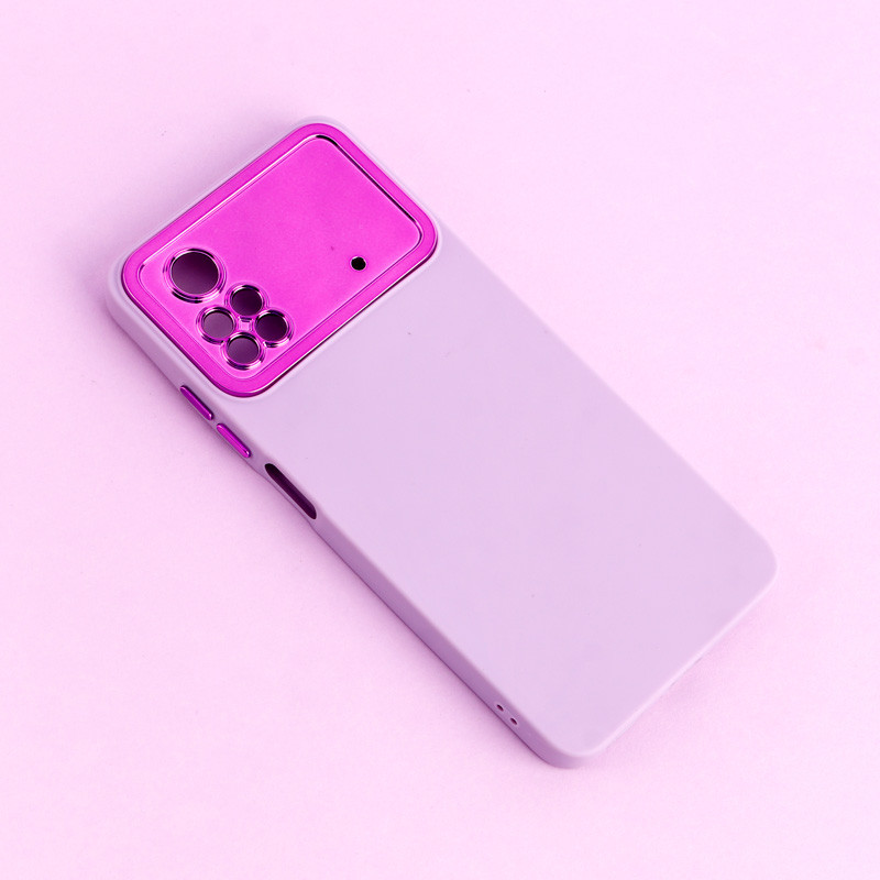 قاب طرح سیلیکونی محافظ لنزدار براق Xiaomi Poco X4 Pro