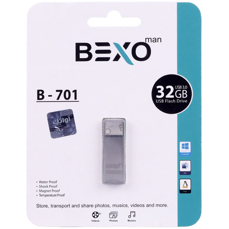 فلش 32 گیگ بکسومن Bexoman B-701 Silver USB3.0