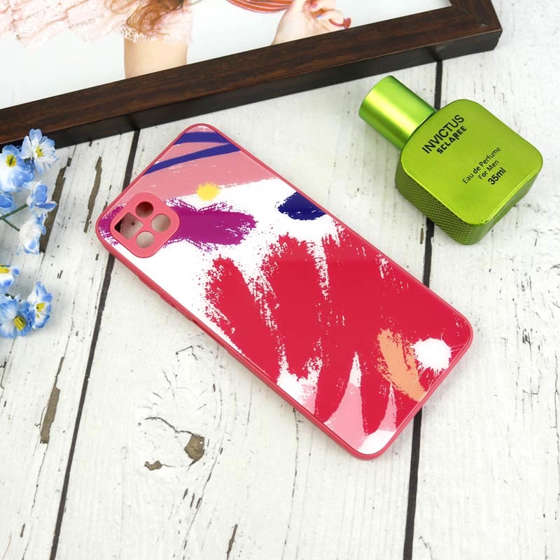 قاب طرحدار پشت گلسی محافظ لنزدار Samsung Galaxy A22 5G