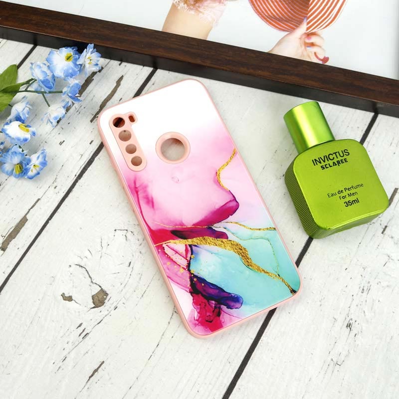 قاب طرحدار پشت گلسی محافظ لنزدار Xiaomi Redmi Note 8
