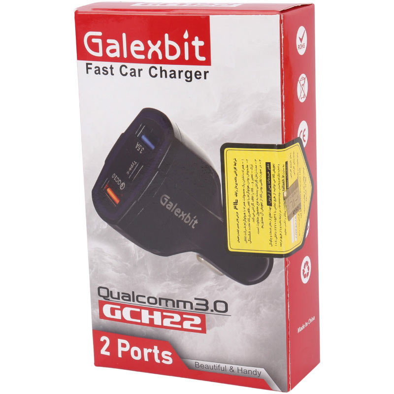 شارژر فندکی فست شارژ Galexbit GCH22 QC3.0 PD 7A 35W + کابل تایپ سی