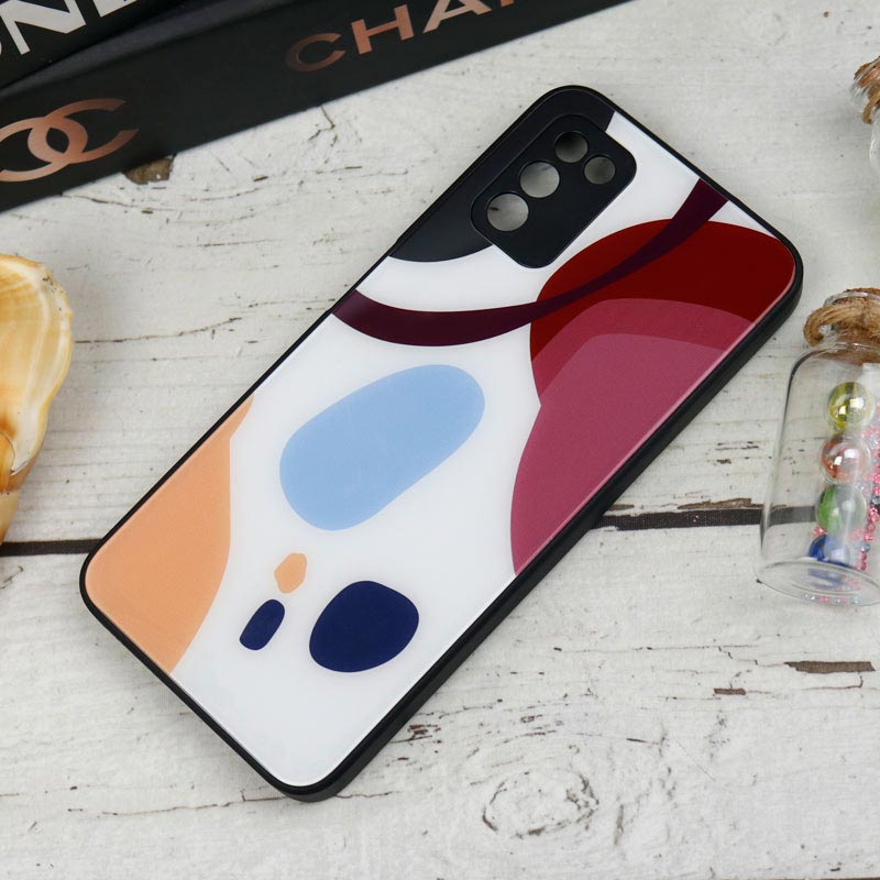 قاب طرحدار پشت گلسی محافظ لنزدار Samsung Galaxy A03s