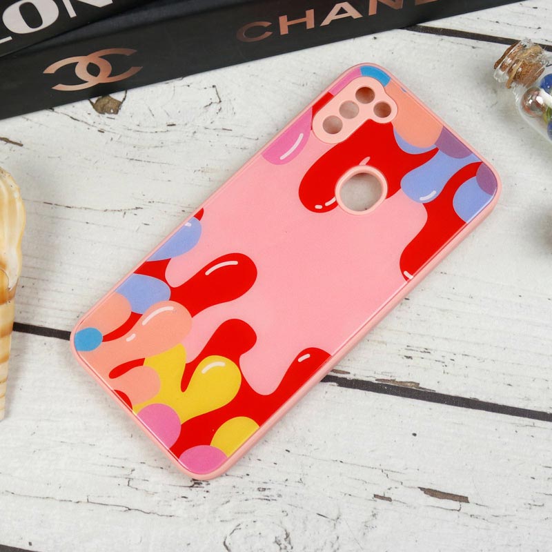 قاب طرحدار پشت گلسی محافظ لنزدار Samsung Galaxy A11