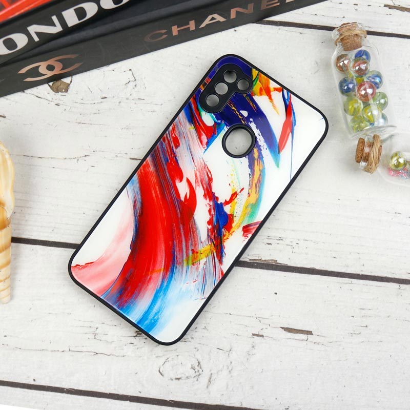 قاب طرحدار پشت گلسی محافظ لنزدار Samsung Galaxy A11