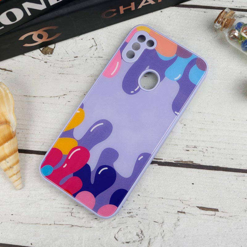 قاب طرحدار پشت گلسی محافظ لنزدار Samsung Galaxy A11