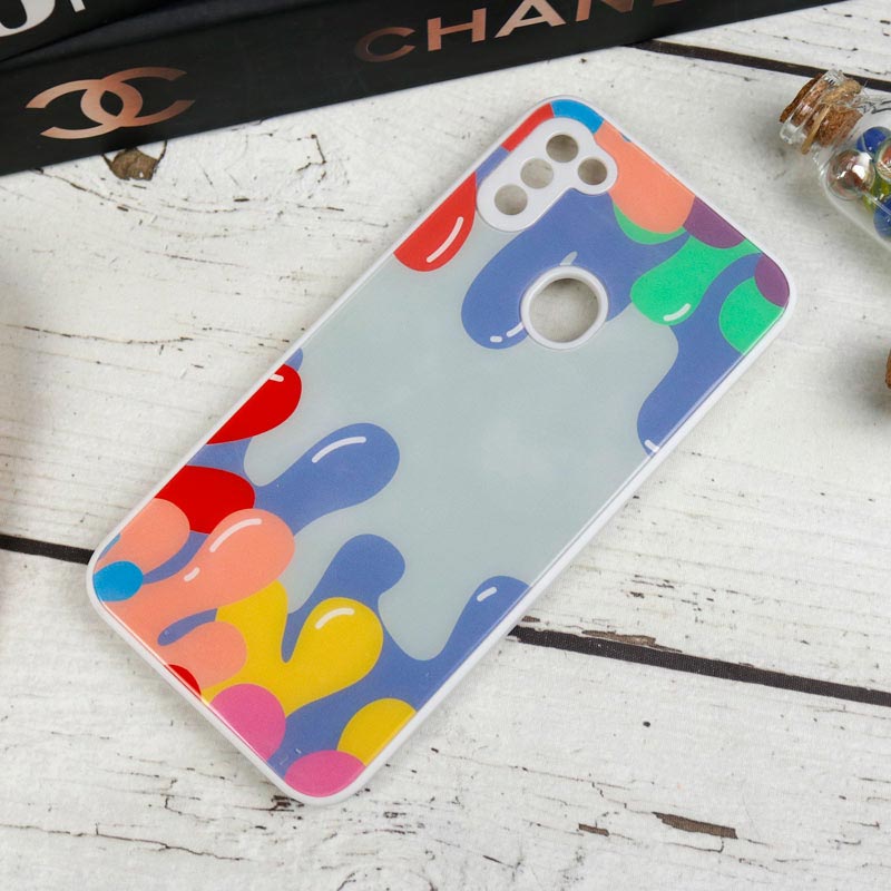 قاب طرحدار پشت گلسی محافظ لنزدار Samsung Galaxy A11