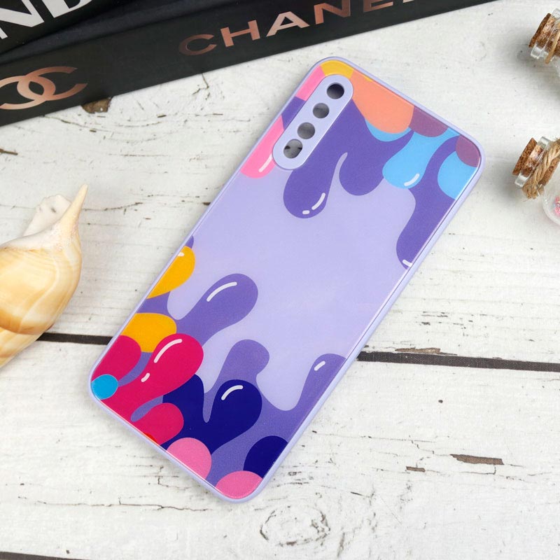 قاب طرحدار پشت گلسی محافظ لنزدار Samsung Galaxy A30s