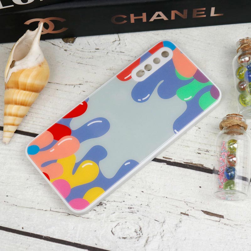 قاب طرحدار پشت گلسی محافظ لنزدار Samsung Galaxy A30s
