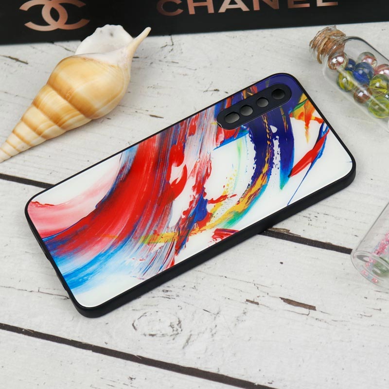 قاب طرحدار پشت گلسی محافظ لنزدار Samsung Galaxy A30s