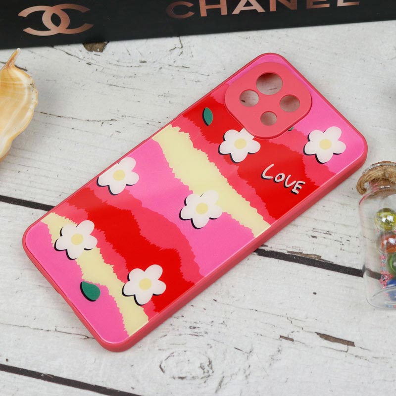 قاب طرحدار پشت گلسی محافظ لنزدار Xiaomi Mi 11 Lite