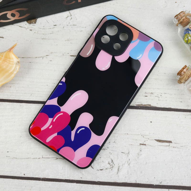 قاب طرحدار پشت گلسی محافظ لنزدار Xiaomi Mi 11 Lite