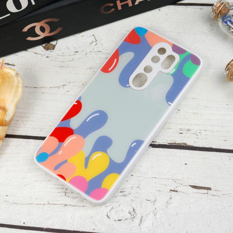 قاب طرحدار پشت گلسی محافظ لنزدار Xiaomi Redmi Note 8 Pro