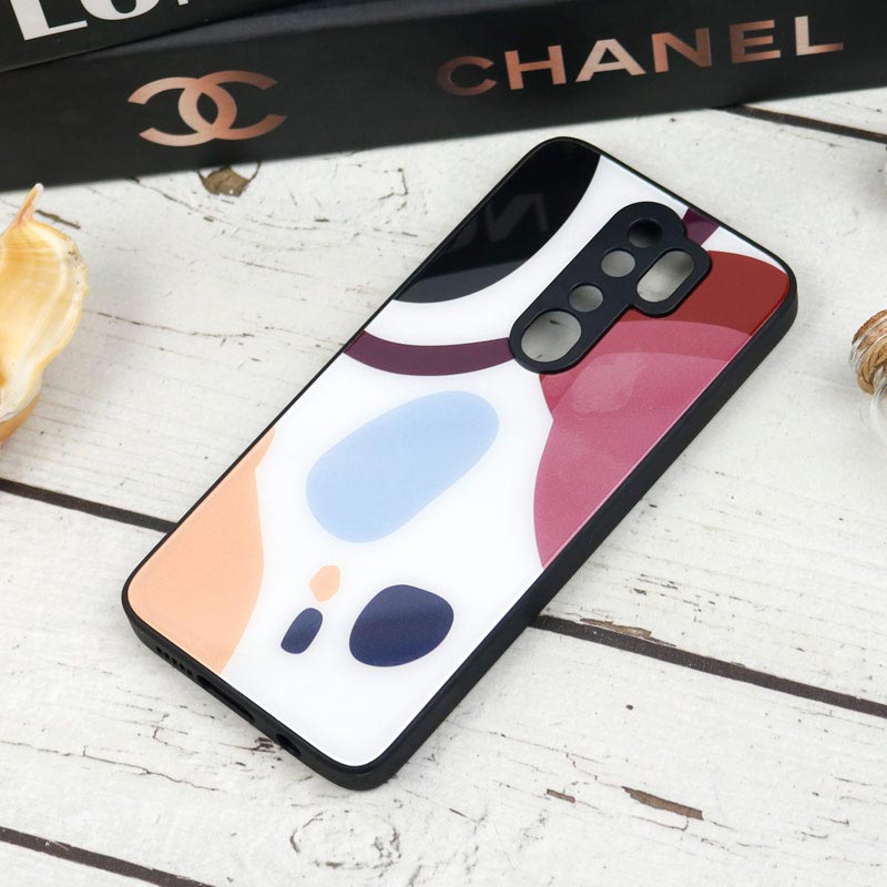 قاب طرحدار پشت گلسی محافظ لنزدار Xiaomi Redmi Note 8 Pro