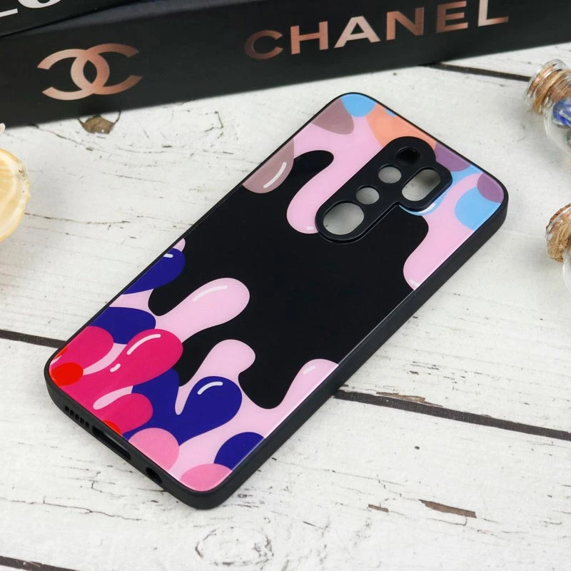 قاب طرحدار پشت گلسی محافظ لنزدار Xiaomi Redmi Note 8 Pro