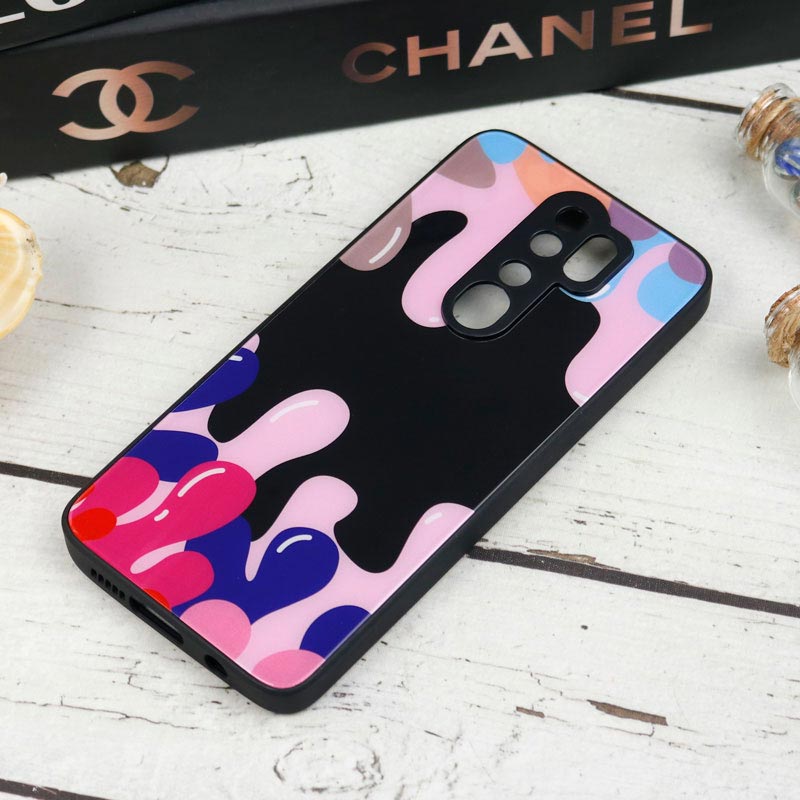 قاب طرحدار پشت گلسی محافظ لنزدار Xiaomi Redmi Note 8 Pro