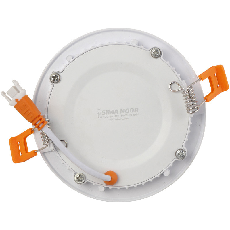 پنل تمام نور توکار گرد 8 وات فنر متغیر سیما نور SN-M 600