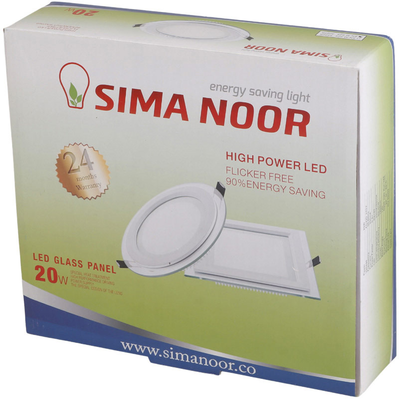 پنل تمام نور توکار گرد 20 وات فنر متغیر سیما نور SN-M 624