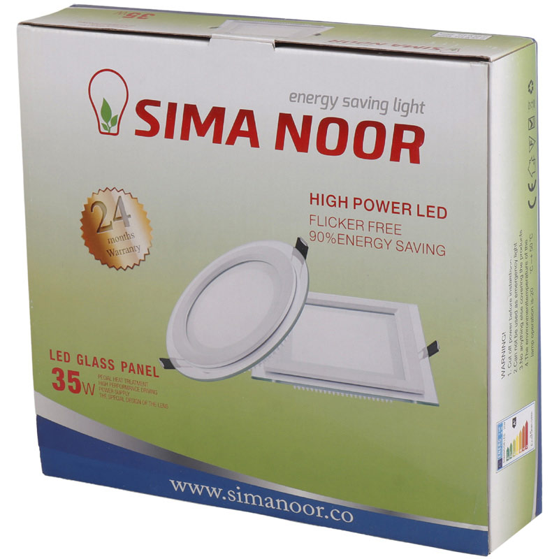 پنل تمام نور توکار گرد 35 وات فنر متغیر سیما نور SN-M 628