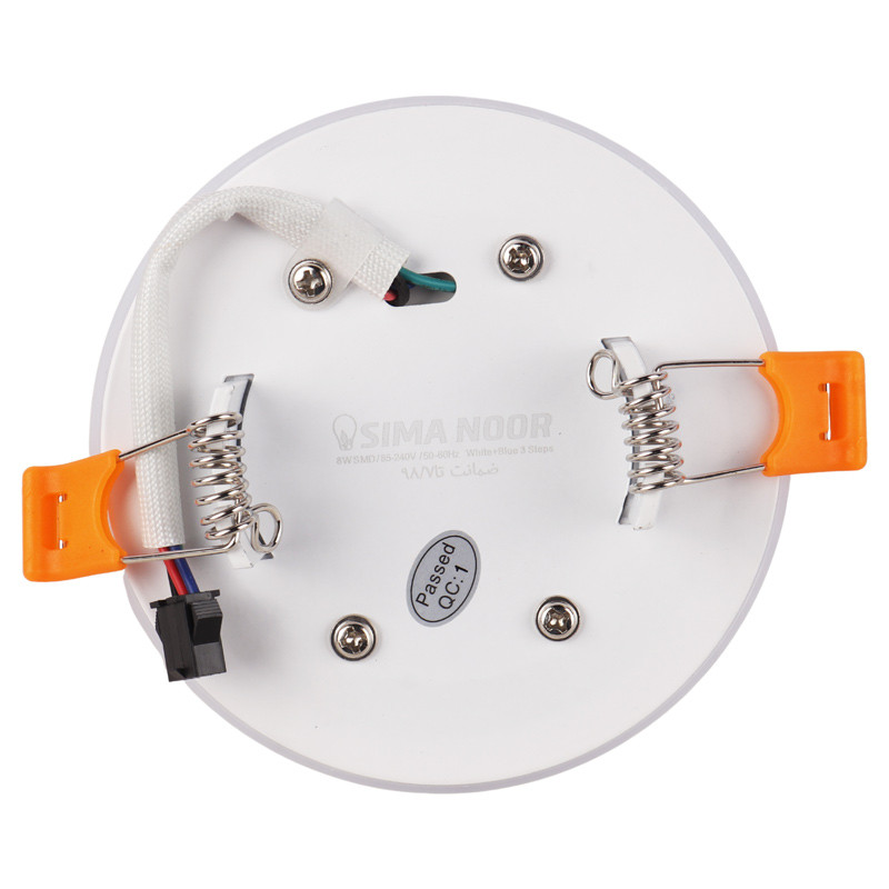 پنل تمام نور توکار گرد 8 وات فنر متغیر سیما نور SN-M 670