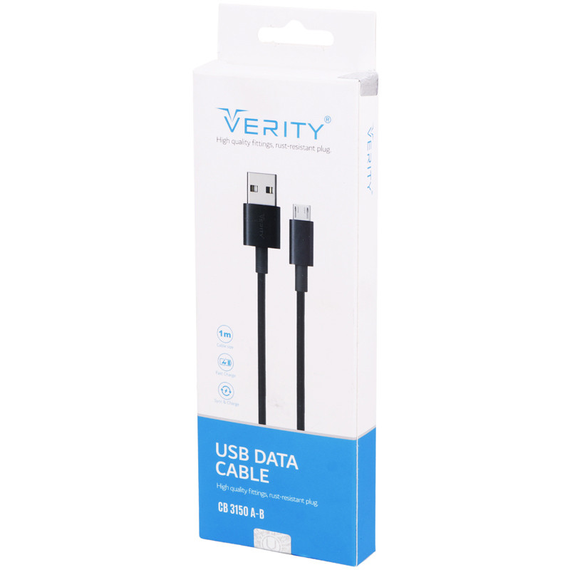کابل میکرو یو اس بی فست شارژ Verity CB 3150 A 1m