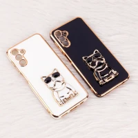 قاب براق My Case استند طرح سگ محافظ لنزدار Samsung Galaxy A04s