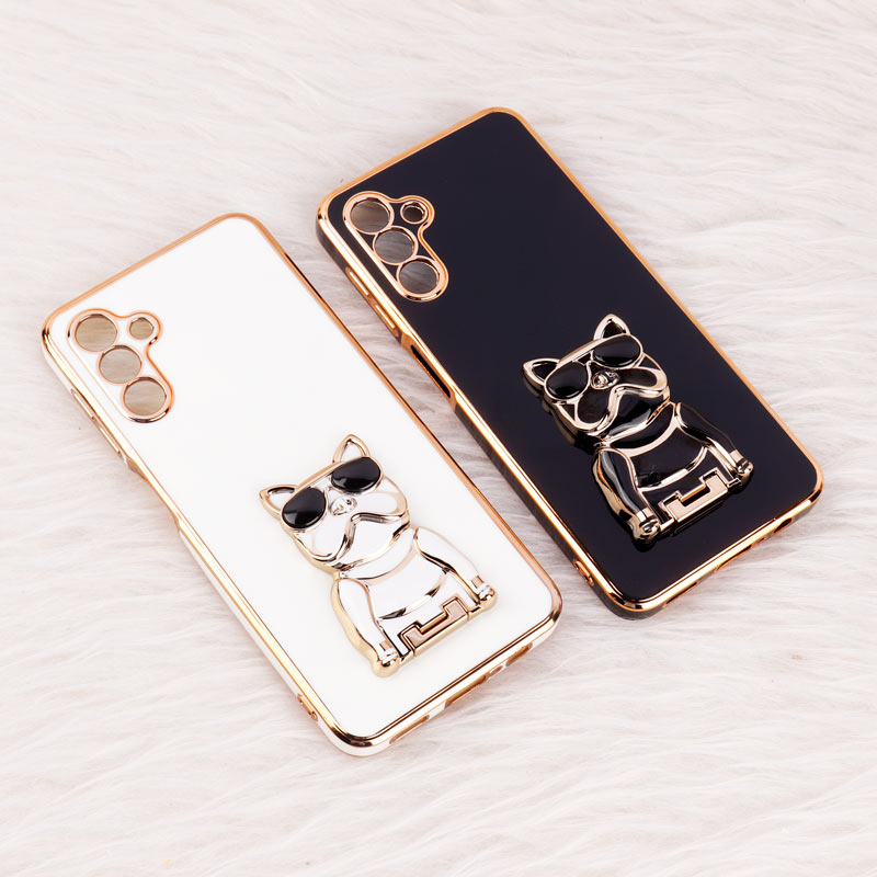 قاب براق My Case استند طرح سگ محافظ لنزدار Samsung Galaxy A04s