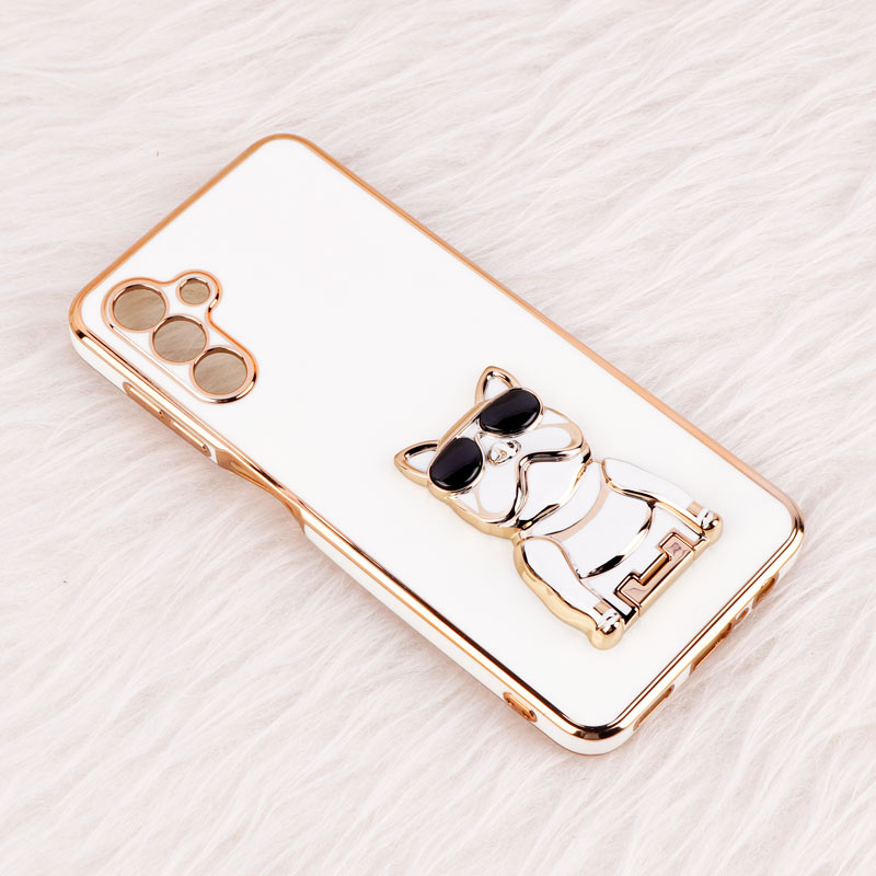 قاب براق My Case استند طرح سگ محافظ لنزدار Samsung Galaxy A04s