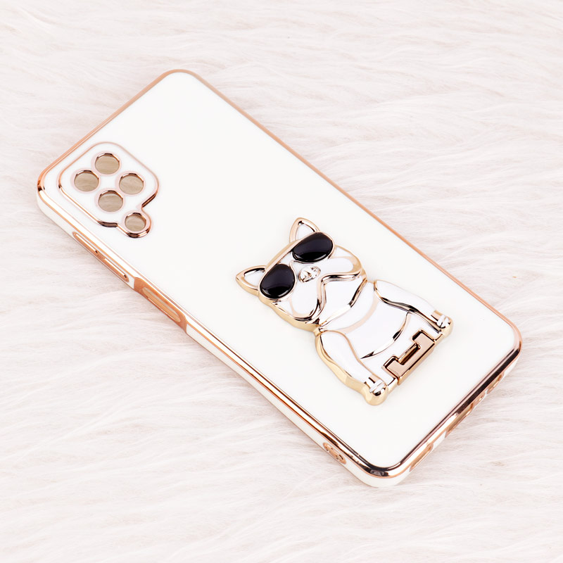 قاب براق My Case استند طرح سگ محافظ لنزدار Samsung Galaxy A12