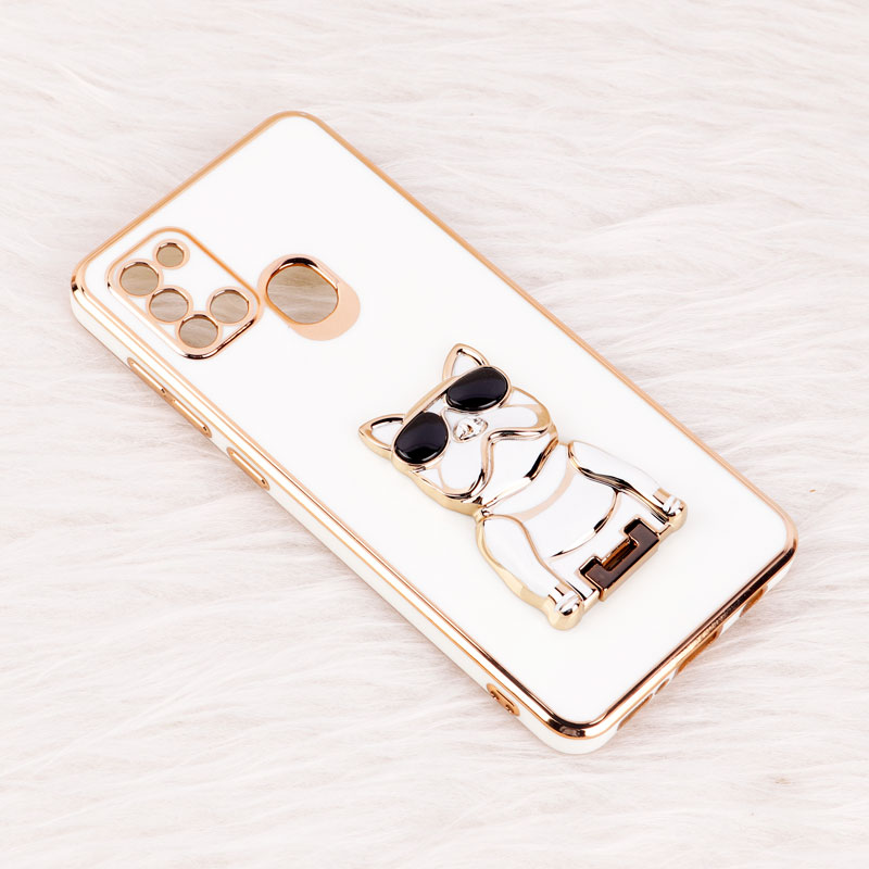 قاب براق My Case استند طرح سگ محافظ لنزدار Samsung Galaxy A21s