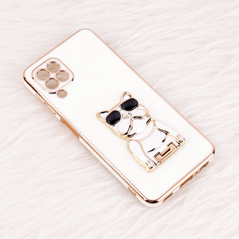 قاب براق My Case استند طرح سگ محافظ لنزدار Samsung Galaxy A22 4G