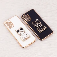 قاب براق My Case استند طرح سگ محافظ لنزدار Samsung Galaxy A32 4G